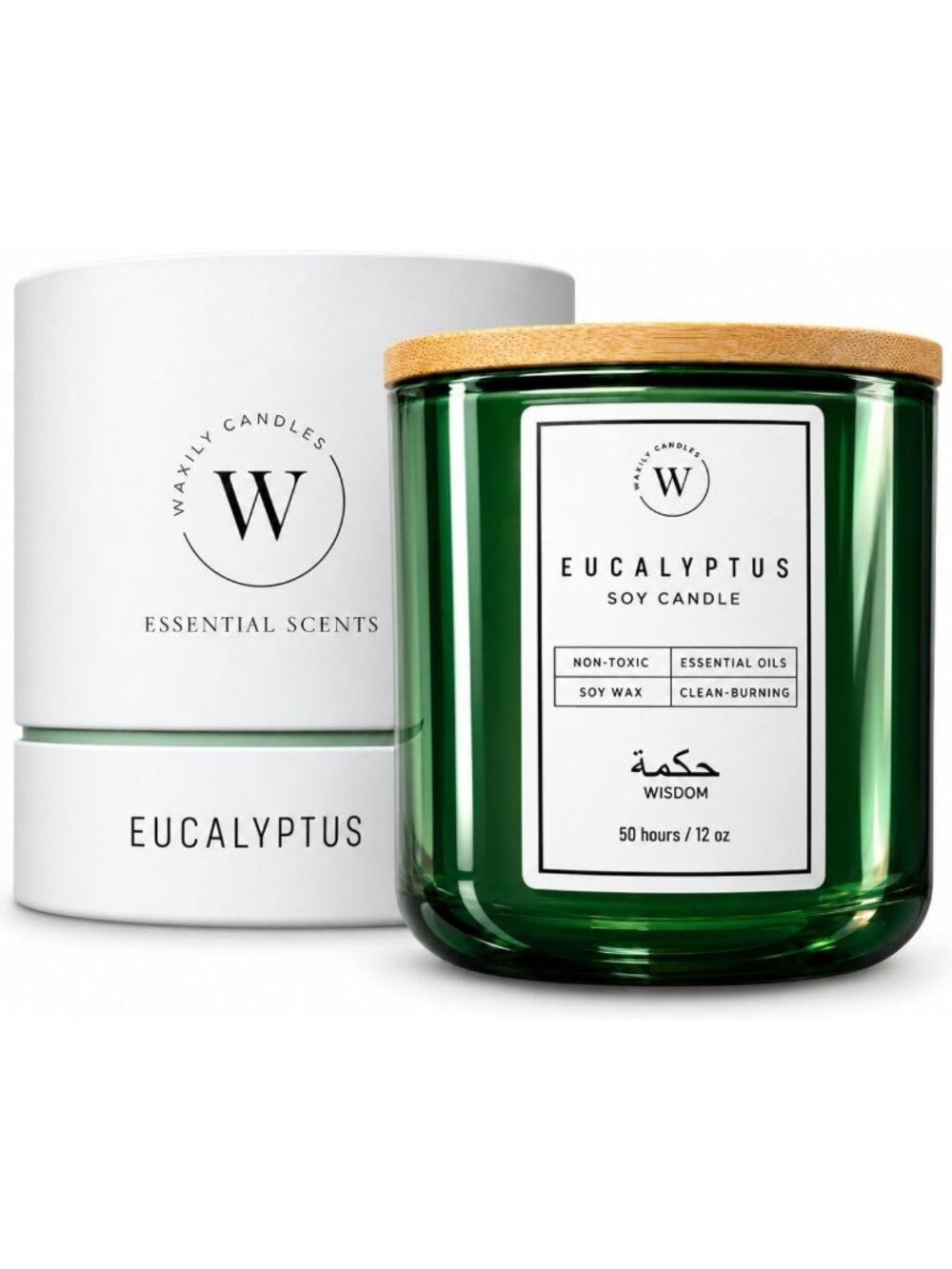 Eucalyptus Scented Soy Candle | Non-Toxic, Eco-Friendly Aromatherapy Gift | 12oz